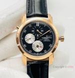 TWS Factory 1:1 Replica Vacheron Constantin Malte Dual Time Regulateur Watch 9015 Rose Gold & Black